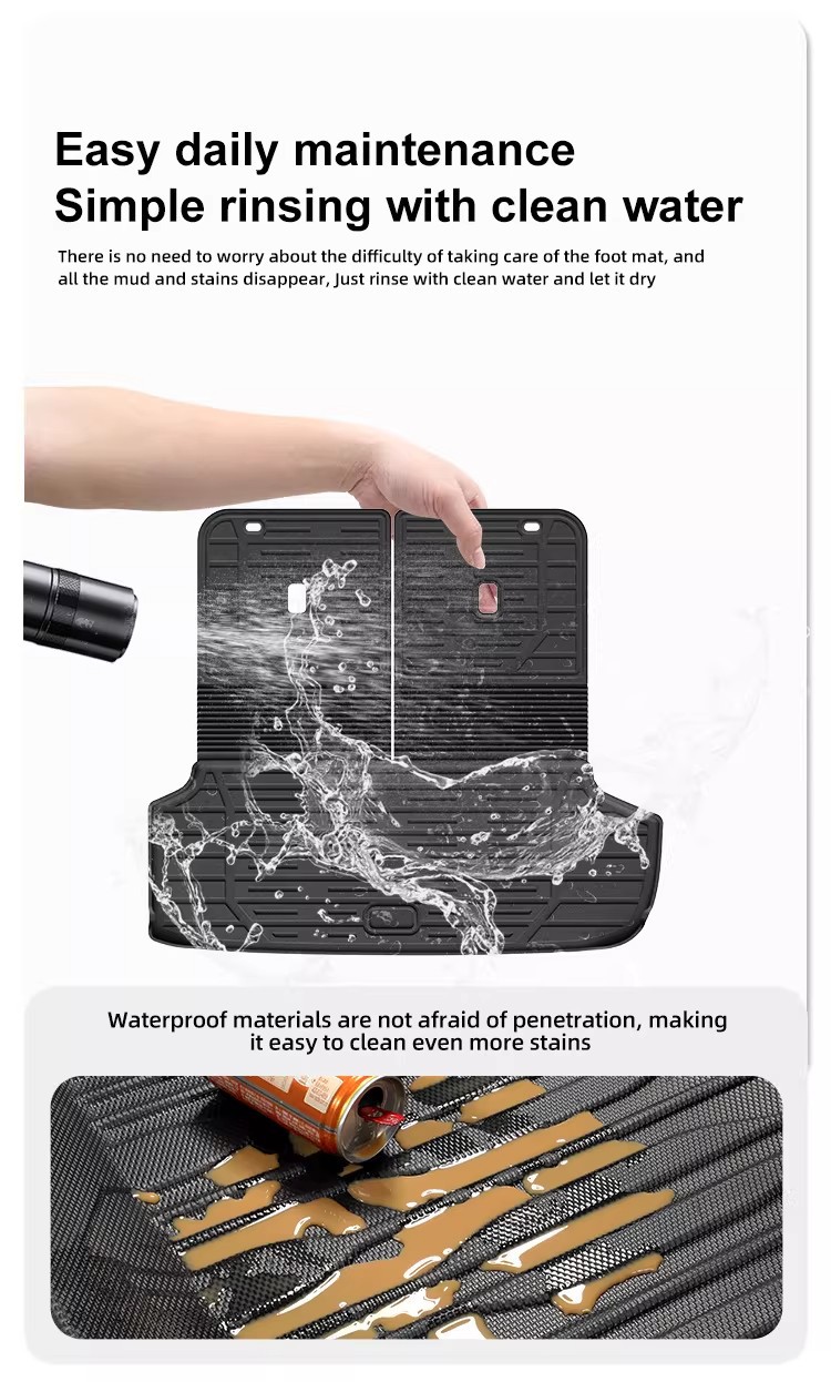 Suitable for 26 Models of Aion Ioniq9 Cars, Tpe Waterproof Integrated Trunk Mat and Seat Back Cushion