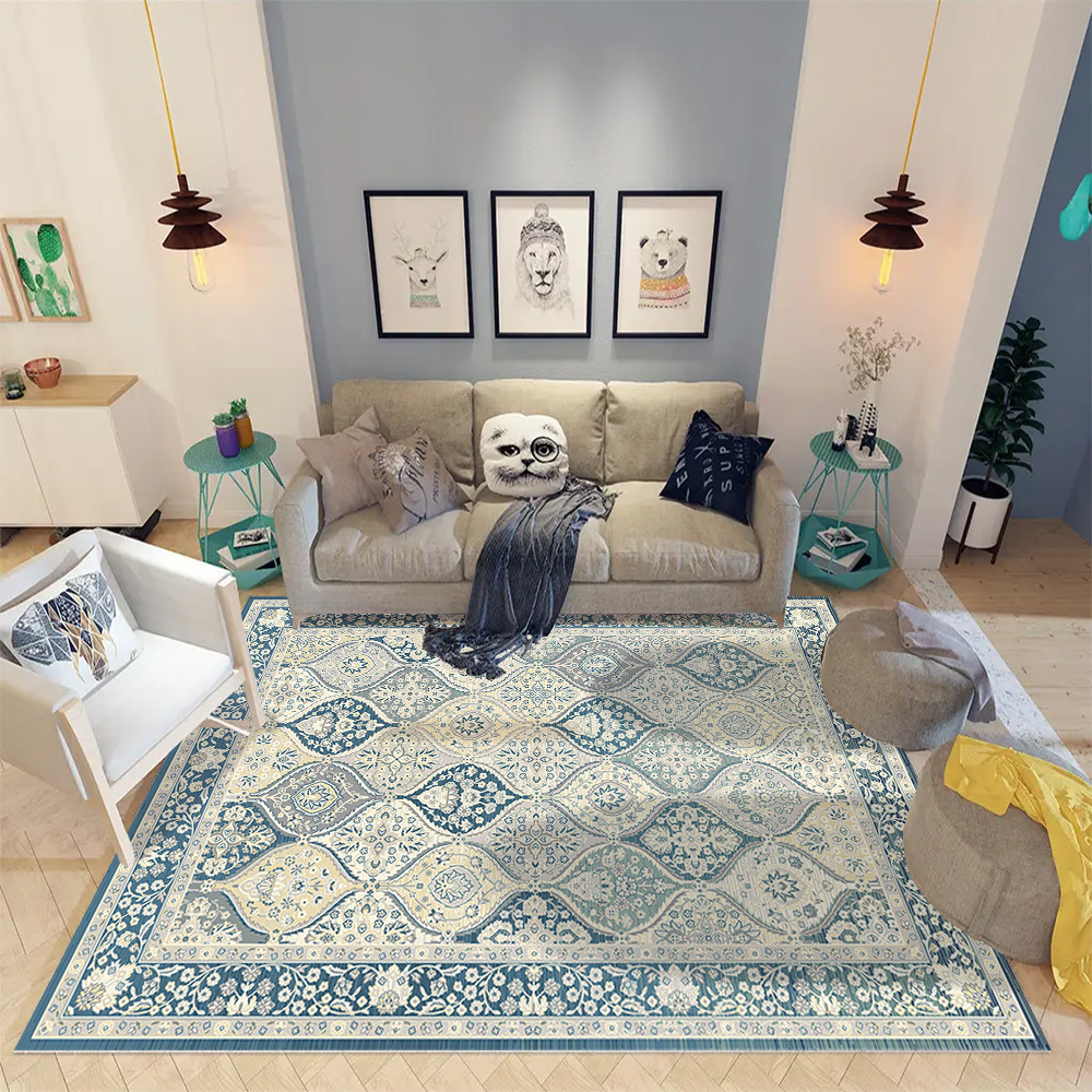 Alfombra de estilo étnico nórdico al por mayor dormitorio sofá mesa de café tatami bohemio hogar sala de estar alfombra