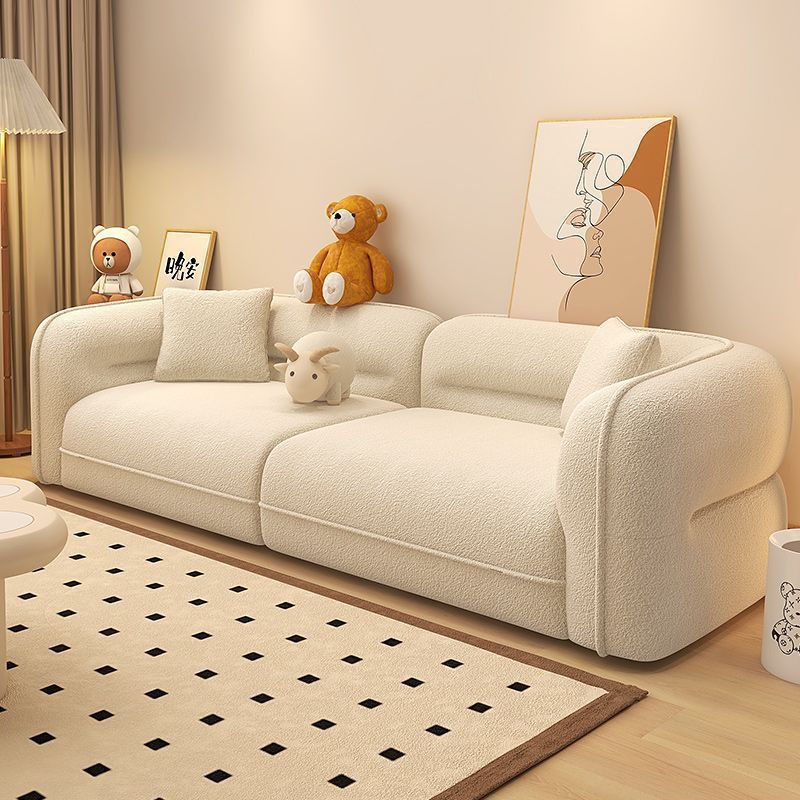 Cream Style Internet Popular Light Luxury Lambskin Sofa Modern Simple Small Apartment Living Room Straight Row Double Small Sofa