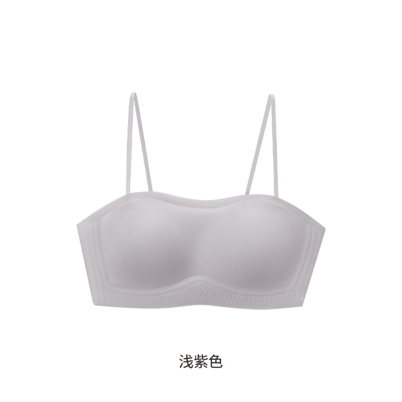 露肩裸感隐形可拆卸肩带内衣防滑聚拢防走光抹胸软支撑无钢圈文胸|undefined