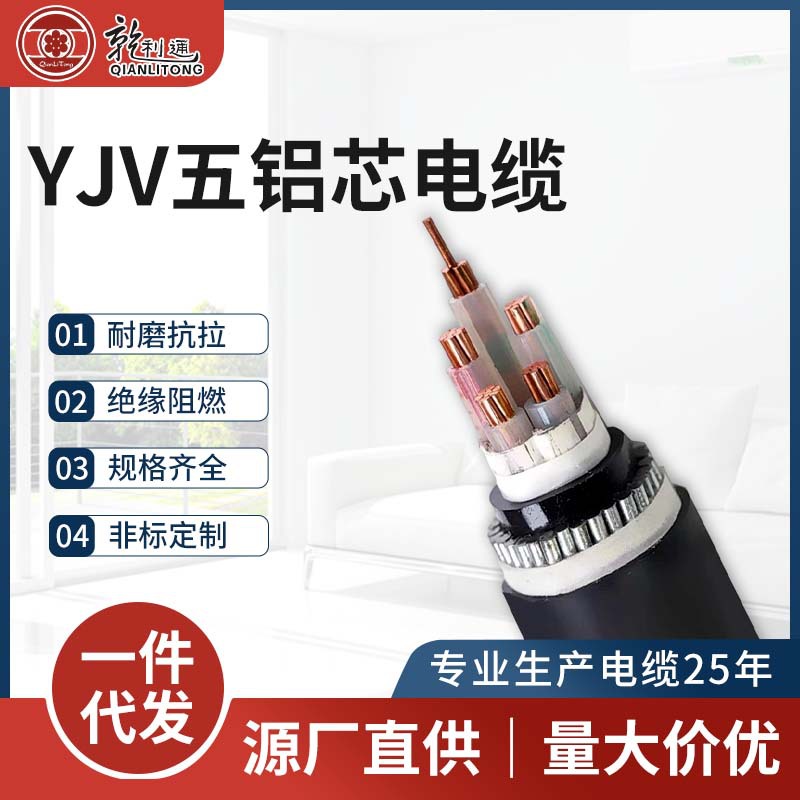 厂家直发绝缘阻燃YJV铜芯电缆线耐磨抗拉规格齐全源厂直供量大