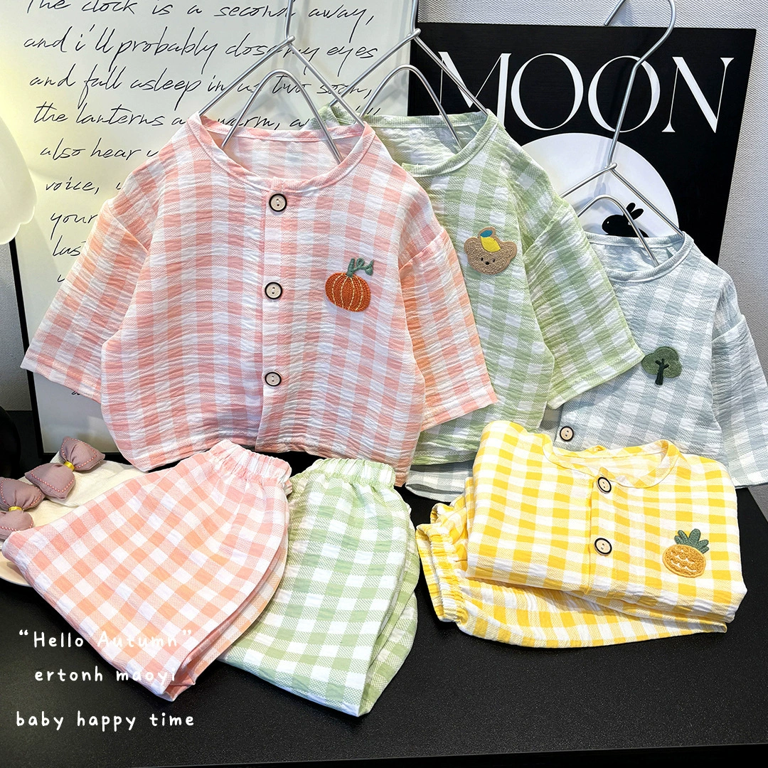 Pijama for men and women, summer set, cartoon cardigan, children's overall, autumn trousers