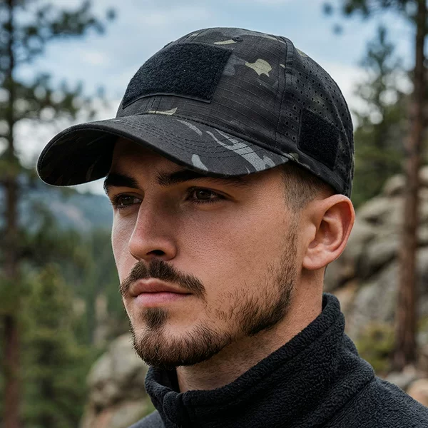 Cross-Border Supply Camouflage Baseball Cap Velcro Peaked Cap Outdoor Mountaineering Fishing Breathable Mesh Tactical Sun Hat