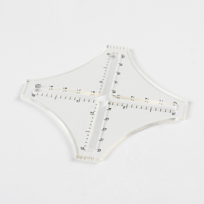 Acrílico cruz cuadrangular patchwork regla transparente muestra de lana regla de cálculo tejida regla de densidad de la calculadora