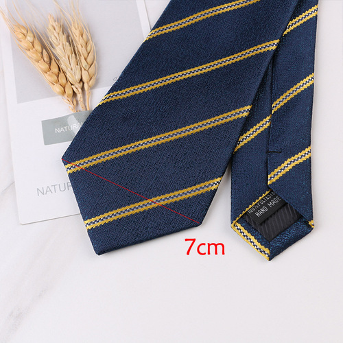Men's casual business trend 7cm hand tie polyester jacquard striped suit shirt accessories manufacturer