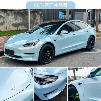 Auto Color Change Film Factory Original Car Paint Color - pet-ice-crystal-blue-porsche-152m-17m