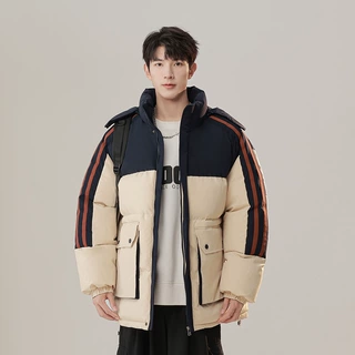 品质棉衣保暖棉服男女通款棉衣冬装加厚连帽情侣外套黑色米白色