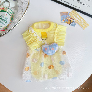 Summer Thin Ice Silk Bubble Skirt Pet Clothing Breathable Cat Sunscreen Bichon Dog Clothes Wholesale