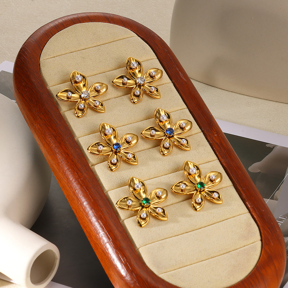 5g Weight 0.03µm-0.05µm Gold Plating Thickness PVD Coated Gold Plating Process 304 Stainless Steel Ear Needle Material Real Gold Plated Plating Material Zircon Inlay Material Dangling Earrings Classification 1 Pair Quantity Holiday, Daily Occasion 304 Stainless Steel Material Flower, Shell Pattern Women's Gender Vacation, Simple Style Style Waterproof Non Tarnish, Inlay Craft PVD Coated Real Gold Plated Flower Shell 304 Stainless Steel Vacation Simple Style Waterproof Non Tarnish Dangling Earrings 17