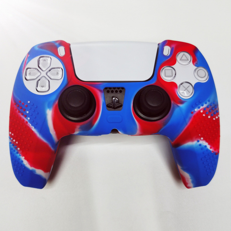 Adecuado para Black Myth Goku PS5 Gamepad Funda protectora de silicona con puntos antideslizantes Puro color mezclado camuflaje inalámbrico