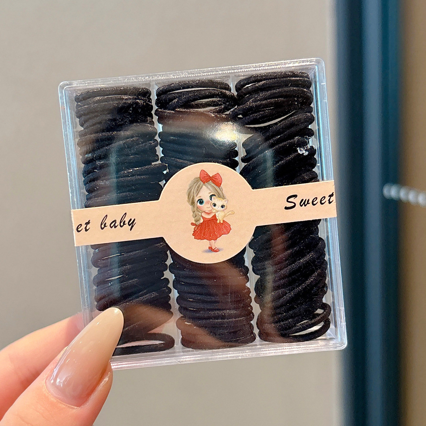 Caricatura encantadora anillo de pelo pulgar no daña el cabello de los niños correa de correa pequeña cuerda de cabello para niñas cuerda de cabello