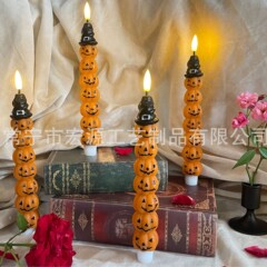 跨境新款万圣节led南瓜灯子弹头遥控万圣节仪式感仿真电子蜡烛