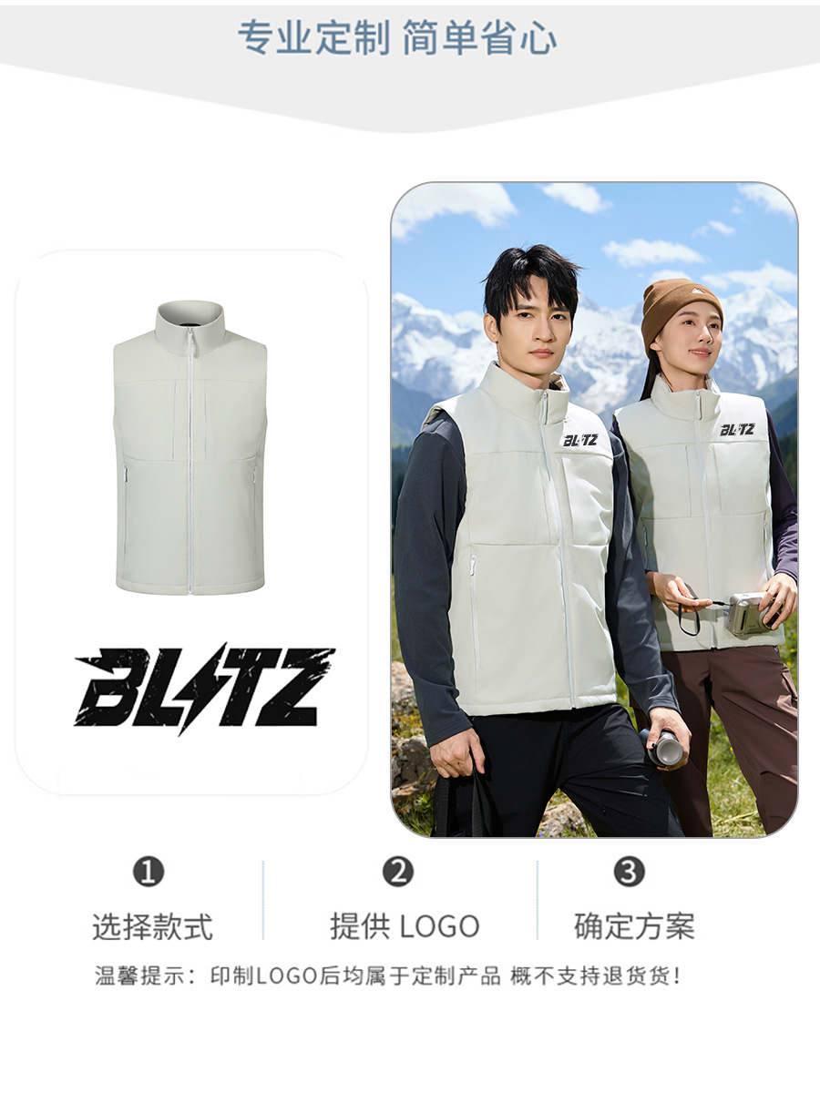 Invierno transfronterizo chaleco de plumón de hombre ropa de trabajo cálida con chaleco de plumón de hombre personalizado clip de caballo de algodón