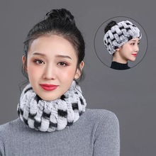 冬季新款女獭兔毛脖套皮草帽子空顶套头韩版潮加厚保暖