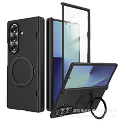 跨境 肤感磨砂适用三星ZFold7磁吸手机壳360°支架中轴折叠保护套