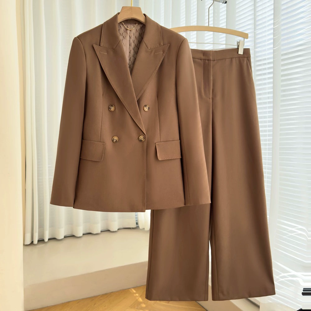 Энди Max * ra тот же классический верблюжий шерстяной костюм брюки костюм женский весенний высокого класса костюм из двух частей