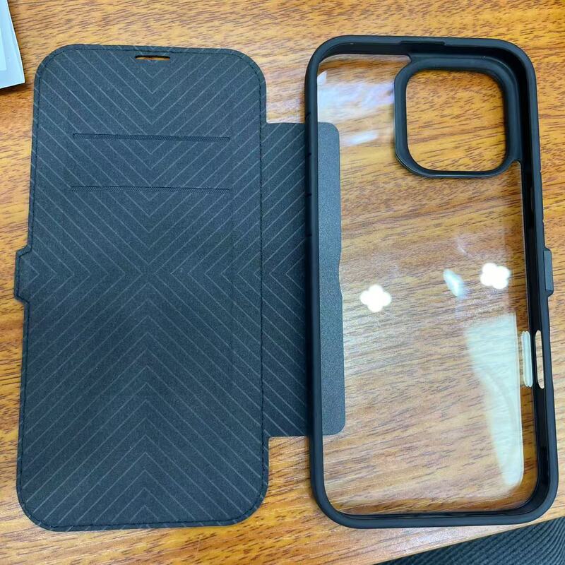 Raptic iPhone16promax Leather Flip Cover Case for IP16 All-Covering Phone Case Leather Case