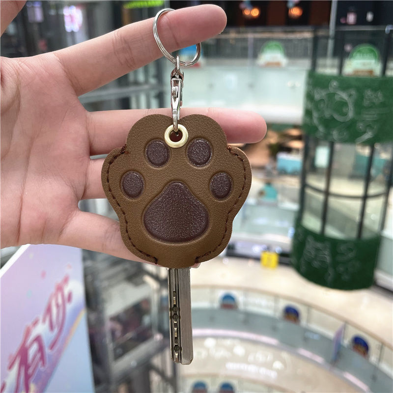 卡通猫爪钥匙扣挂件个性可爱女家用电梯门禁卡套电动车钥匙套加大|undefined