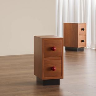 Medieval Style Narrow Bedside Table All Solid Wood Bedroom Storage Cabinet Bedside Mini Storage Cabinet Side Cabinet Bedside Storage Cabinet