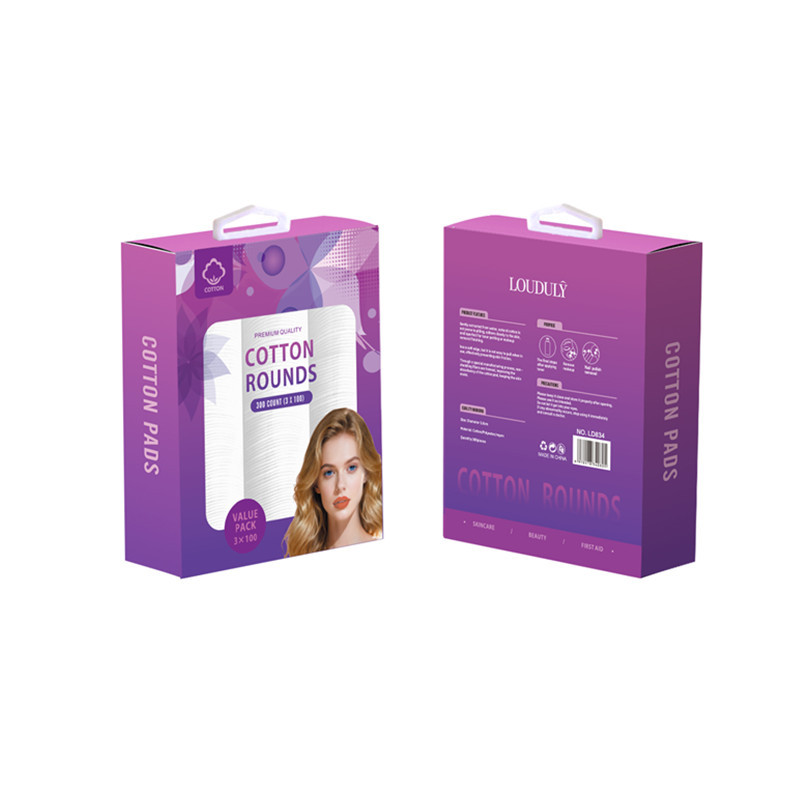 Discos de algodón redondos estilo inglés, algodón spunlace, algodón acolchado compuesto de tres capas, discos desmaquillantes con borde cosido y relieve, engrosados.