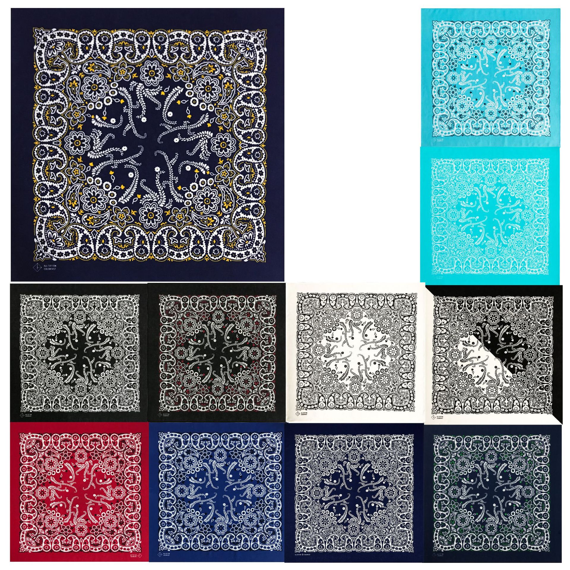 Cotton Bandanna, Headscarf, Square Scarf, Face Towel, Fashionable Hip-Hop Street Dance Outdoor Decoration Accessories, Hair Accessories, Waist Accessories
