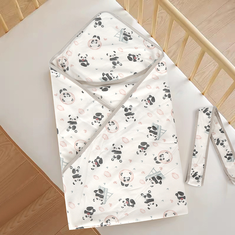더블 레이어 이불 90*90cm 후드 팬더 파라다이스