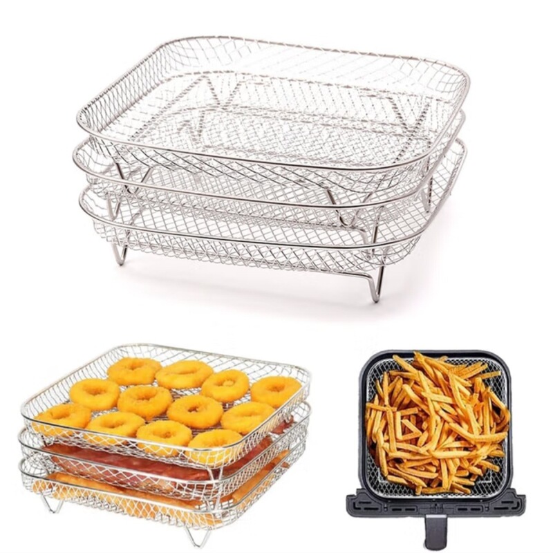 304 air fryer accessories: air fryer grill rack, stainless steel frying basket, oil-draining rack, dehydrating rack, barbecue rack 304 air fryer accessories: air fryer grill rack, stainless steel frying basket, oil-draining rack, dehydrating rack, barbecue rack