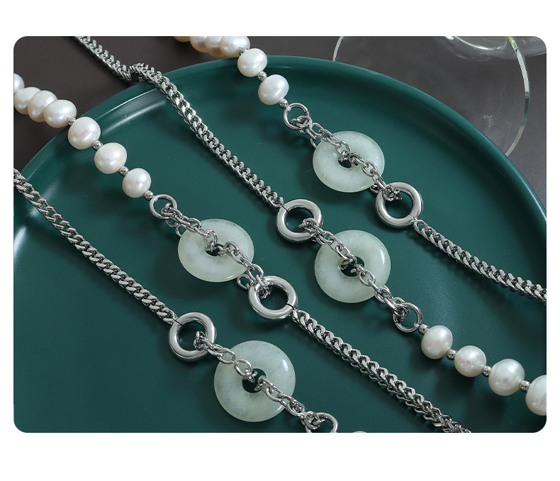 Casual Solid Color Titanium Steel Necklace Pearl Plating Stainless Steel Necklaces