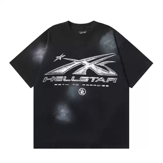 Hellstar Hellstar Wash Retro Vintage Graphic Short Sleeve T-Shirt