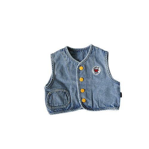 Baby vest vest outer wear spring and autumn fashionable male and female baby casual denim vest vest jacket versatile spring