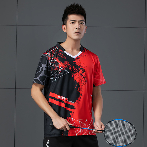 Badminton set men's and women's sports short-sleeved jerseys for custom competition and training, tennis attire, new table tennis attire
