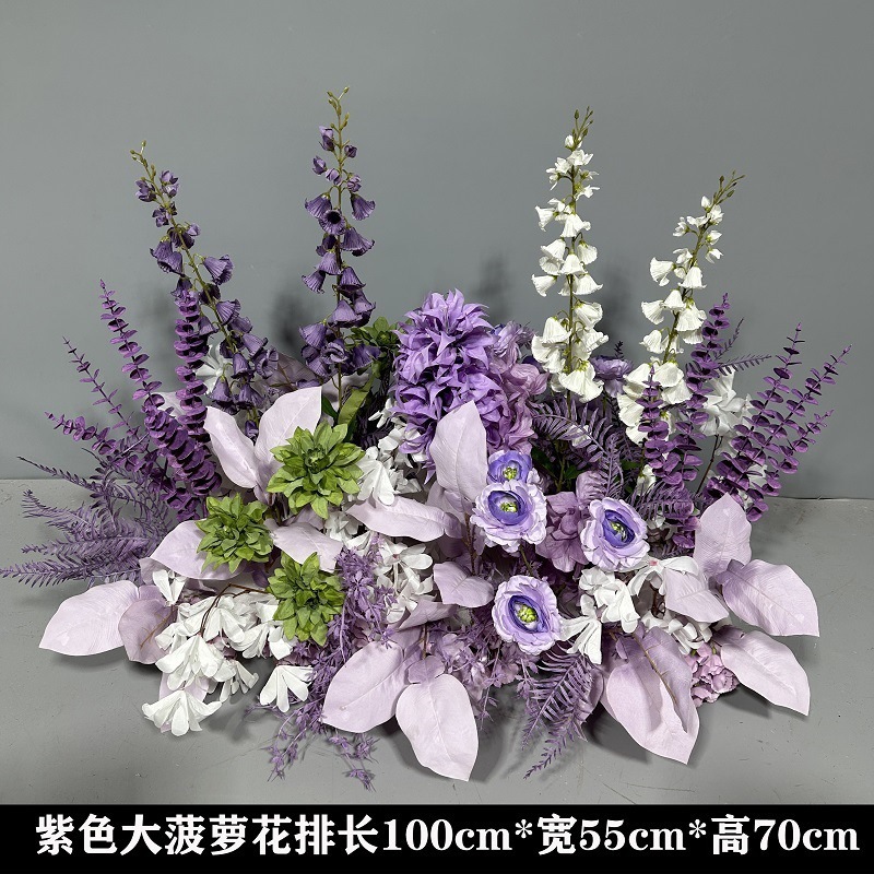 Flor de la boda de la flor Chiyeya rosa roja fila de orquídeas fila de flores bosque escena de compromiso decoración de la boda fondo de decoración