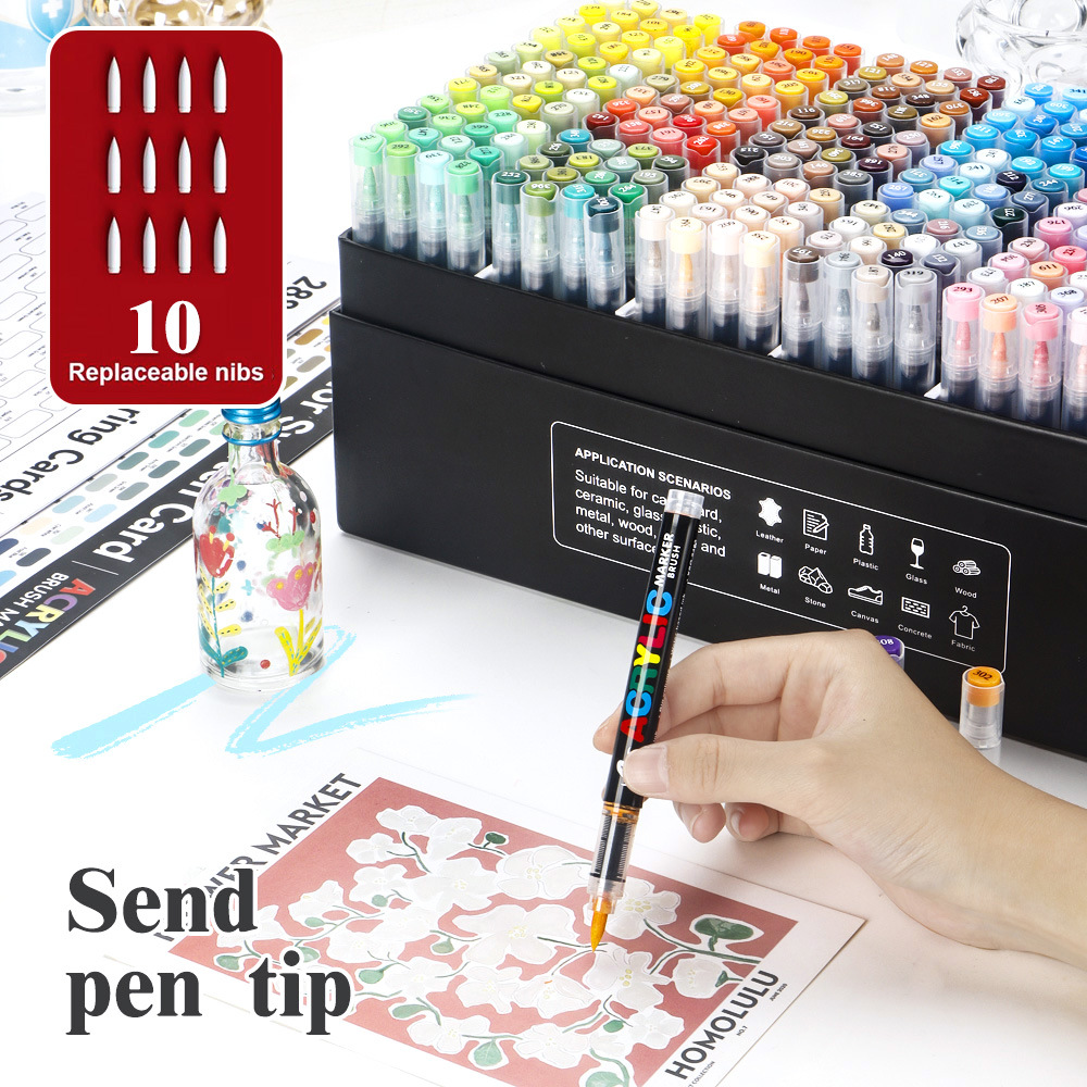 288 color transfronterizo tipo líquido directo acrílico marcador de pintura de arte graffiti marcador al por mayor en stock