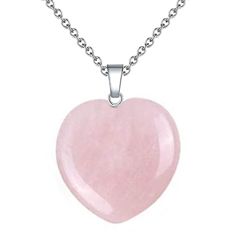 Natural Stone, Crystal Pendant Material Casual Simple Style Heart Shape Natural Stone Crystal Iron Wholesale Pendant Necklace