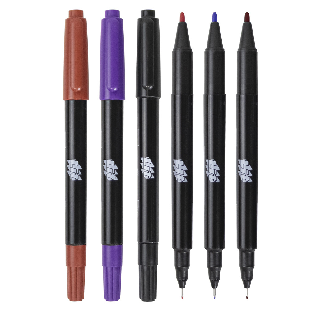 Gancho de la pluma pequeño marcador de doble cabeza a base de agua pintura de los niños a base de agua de la pluma de gancho pequeño marcador de dos cabezas