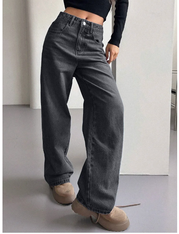 俄罗斯服装外贸牛仔裤女2025新款阔腿裤秋装跨境OZON/WB一件代发|undefined