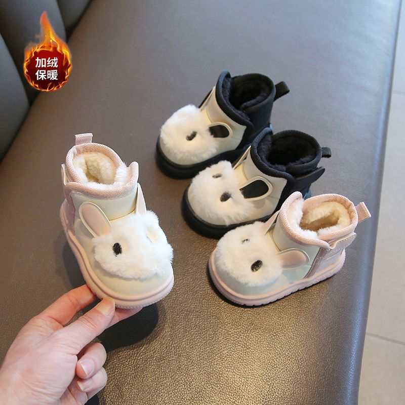 Baby Girl's Shoes Snow Boots Winter Children's Cartoon Cotton Boots fleece-lined Cotton Shoes Soft Sole Toddler Shoes Men's Baby Shoes