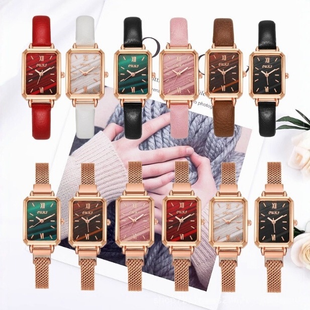 Simple Temperament Light Luxury Small Green Watch Retro Small Square Watch Women's Watch Students Internet Popular Fashion Gift Women's Watch