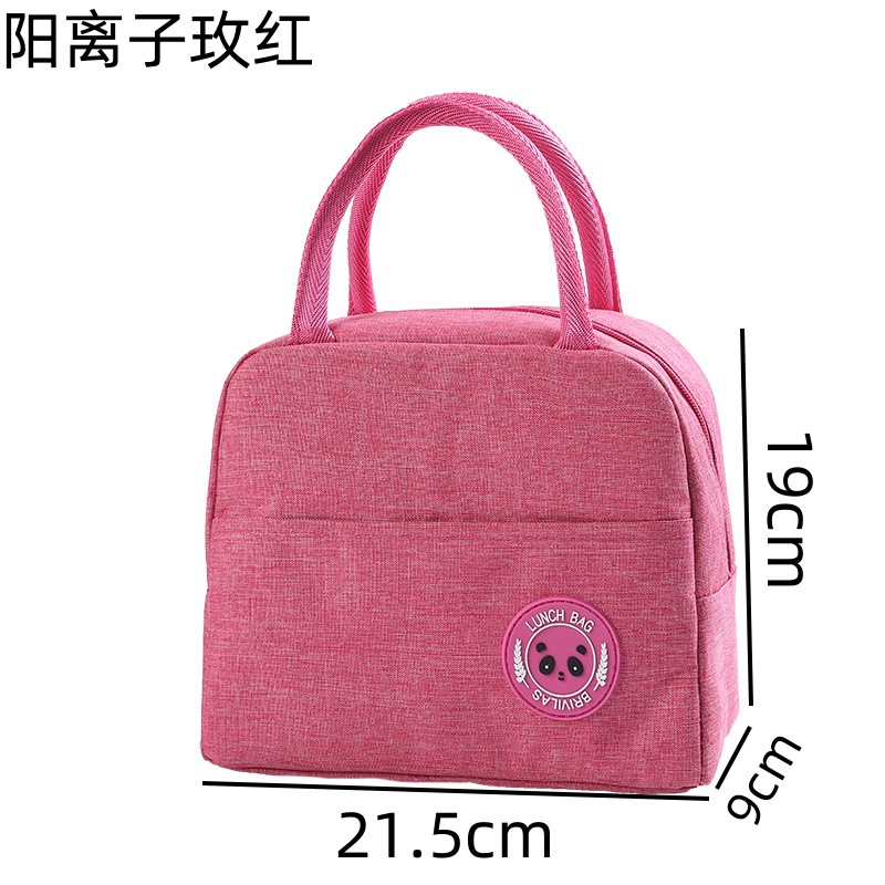 Bolsas de comidas etiquetadas transfronterizas bolsas de almuerzo de oficina portátiles bolsas de almuerzo de aislamiento térmico bolsas de almuerzo de tela Oxford
