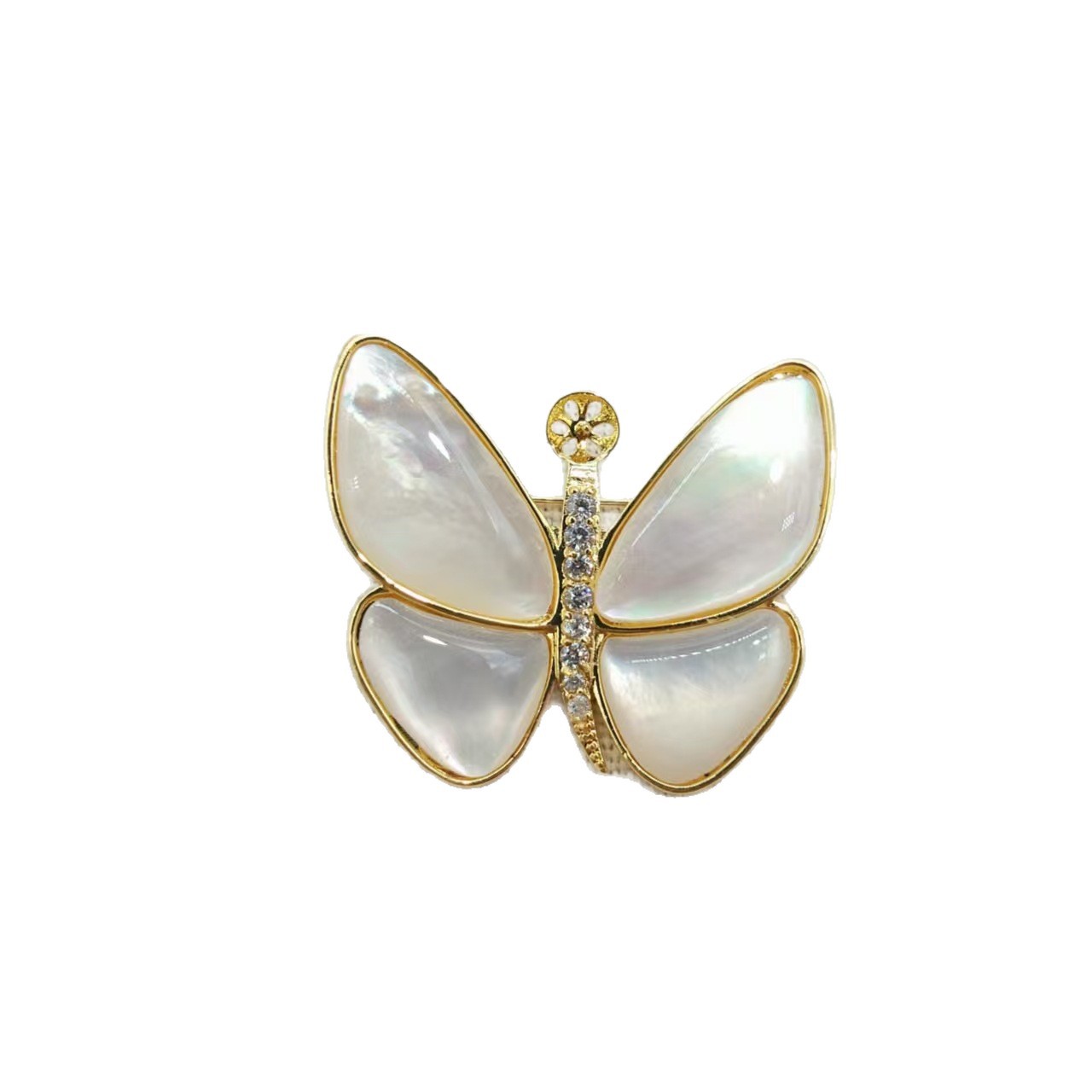 Broche DIY accesorios de cobre zircón mariposa broche de decoración broche de abrigo semiacabado