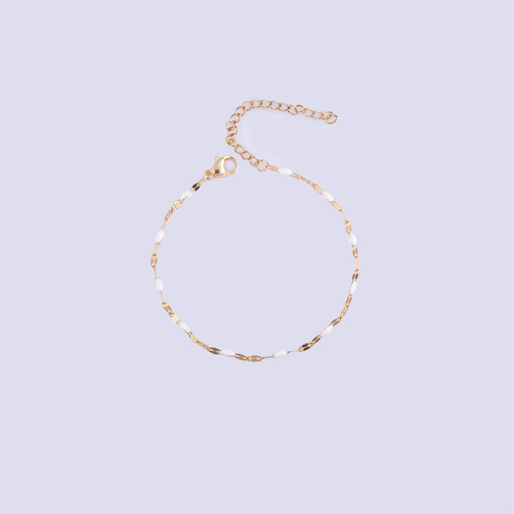 1 Piece Quantity Sweet Color Block 304 Stainless Steel Bracelets In Bulk