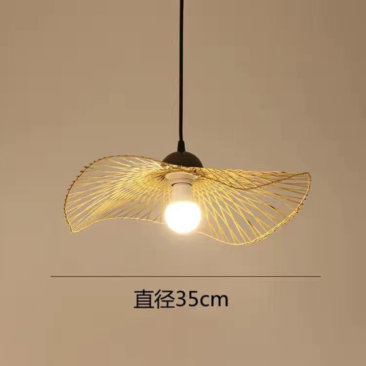 Lámpara china de caña trenzada lámpara de arte japonesa lámpara de vivienda hotel comedor dormitorio lámpara de bambú trenzada lámpara