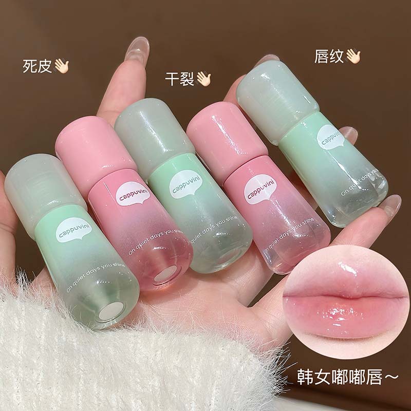 Cappuvini Fruit Touch Lip Oil Coreano Glass Lip Hydrating Clear Lipstick Honey Maquillaje