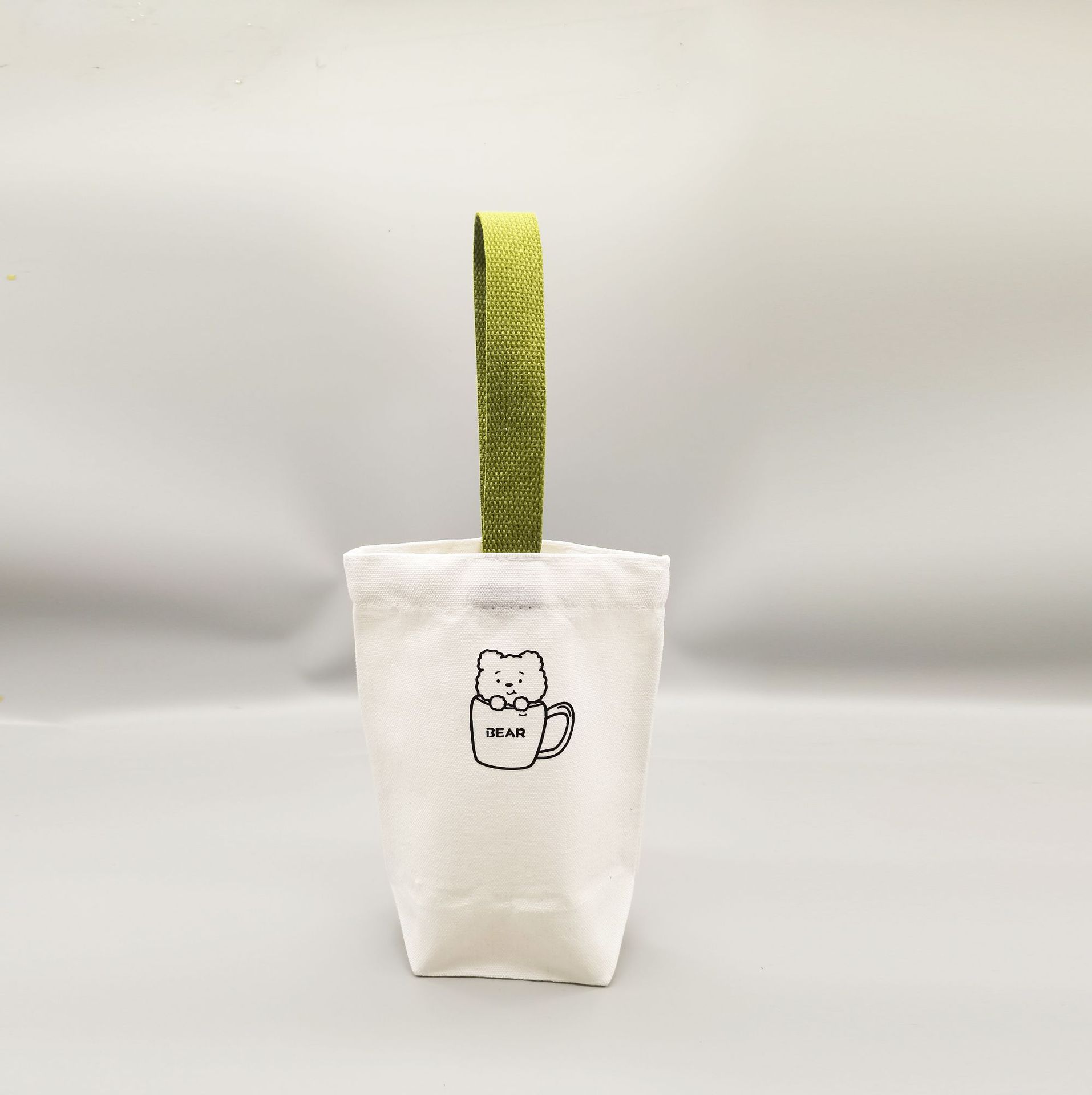 Lindo de dibujos animados leche té bolsa de lona café no taza bolsa de mano ins estudiante durable aislado taza de agua cubierta del bolso
