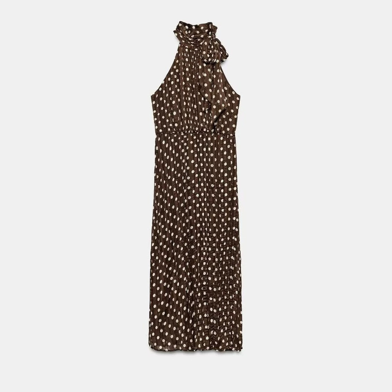 Taop&Za Women's Clothing 2026 Summer New Style Polka Dot Bow Halter Neck Midi Dress 4387109 Taop&Za Women's Clothing 2026 Summer New Style Polka Dot Bow Halter Neck Midi Dress 4387109