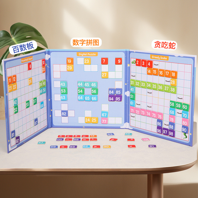 Cientos de tableros, ayudas didácticas Montessori, magnetismo para niños 1 a 100 tableros digitales, cientos de tablas, educación temprana, iluminación, juguetes intelectuales