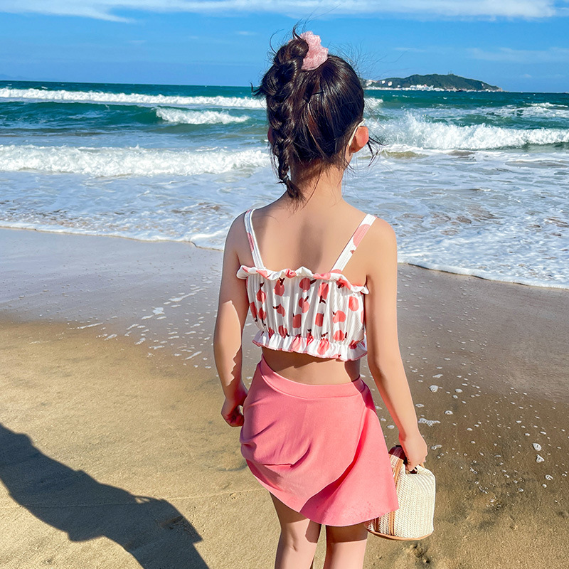 Traje de baño para niños niñas nuevos boxeadores divididos estilo falda niños de 5-9 años Traje de baño para niñas estudiante ventas directas de fábrica