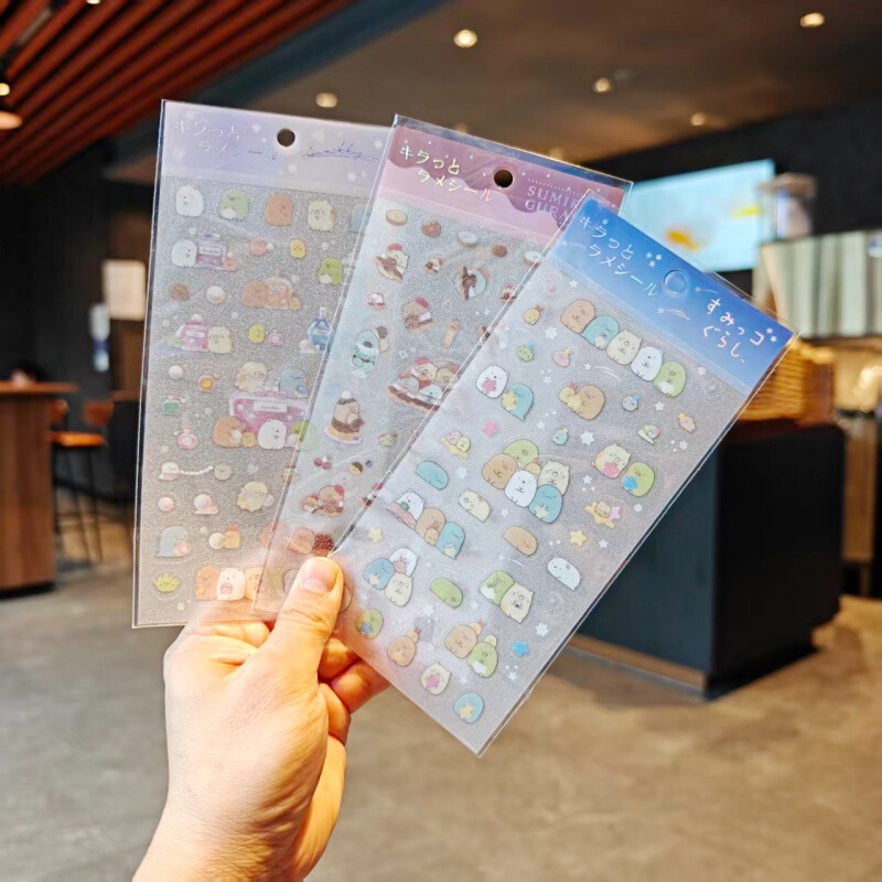 Cute Cartoon Corner Creatures Weak-Willed Puppy DIY Journal Album Decoration Stickers Gold Foil