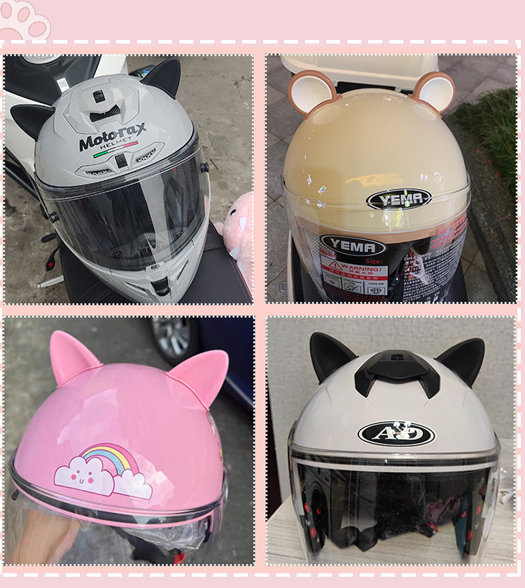 Helmet Decoration Cat Ears Motorcycle Electric Car Decoration