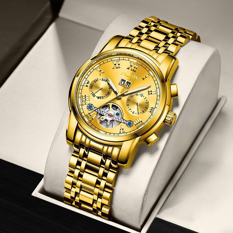 Nary/Nari Fully Automatic Tourbillon Multi-Function Men's Watch Hollow Mechanical Watch 18005C Nary/Nari Fully Automatic Tourbillon Multi-Function Men's Watch Hollow Mechanical Watch 18005C